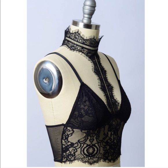 Sexy Eyelash Longline Bralette in Black - Picture 5 of 8